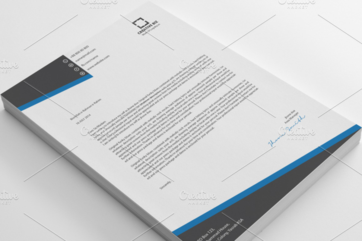 Creative Business Letterhead, a Stationery Template by shujaktk (Photo 2 of 5)