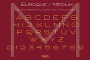 Euroque Medium, a Sans Serif Font by CozyFonts Foundry (Thumbnail 1 of 2)