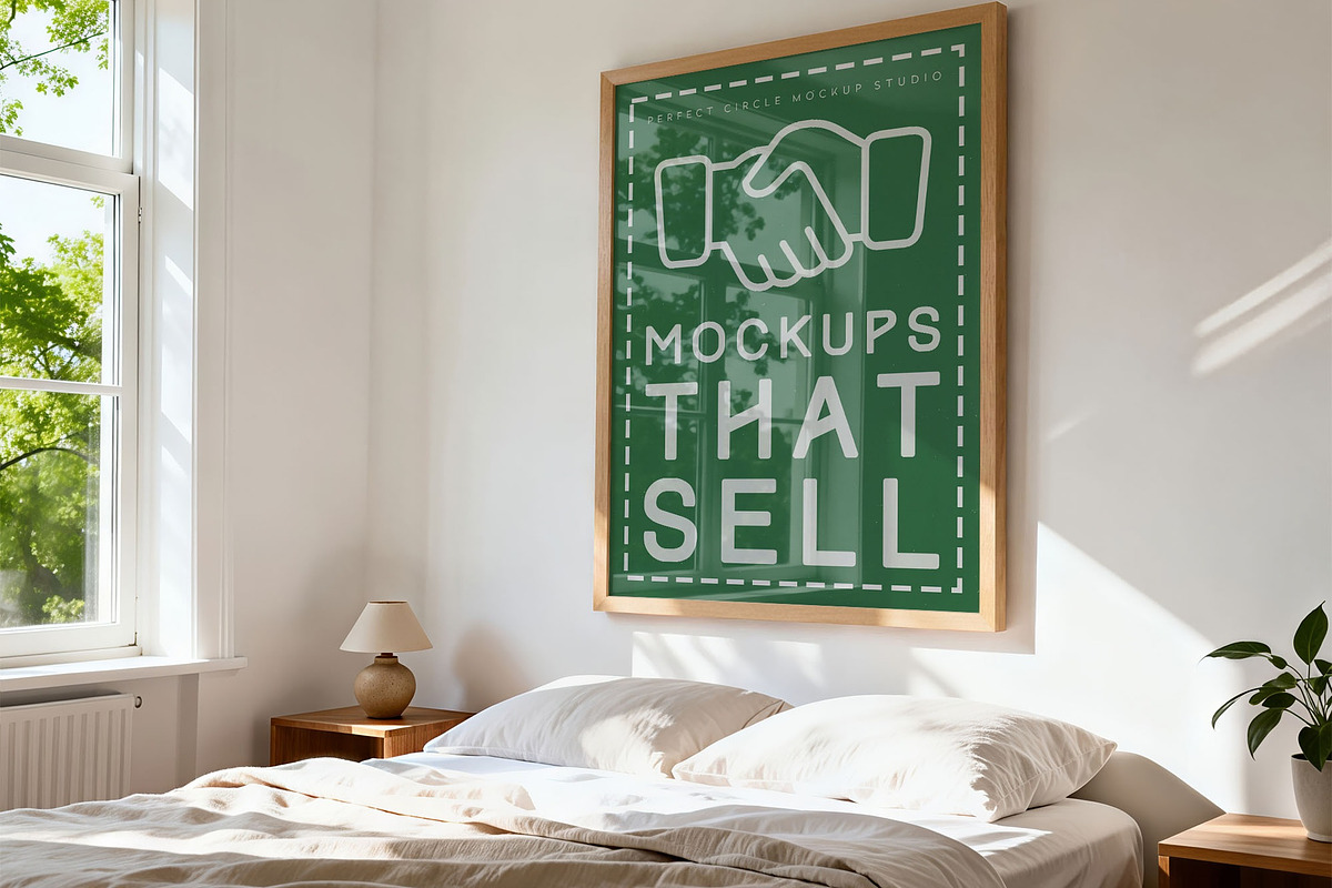 Bedroom ISO Poster Frame Mockup, a Mockup by DesignRocket (Photo 5 of 9)
