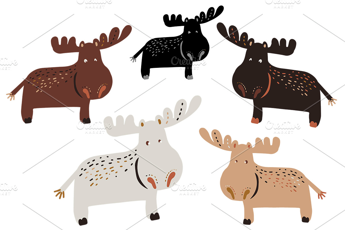 Forest dwellers - funny elks, a Pattern Graphic by Tanna.ART (Photo 7 of 7)