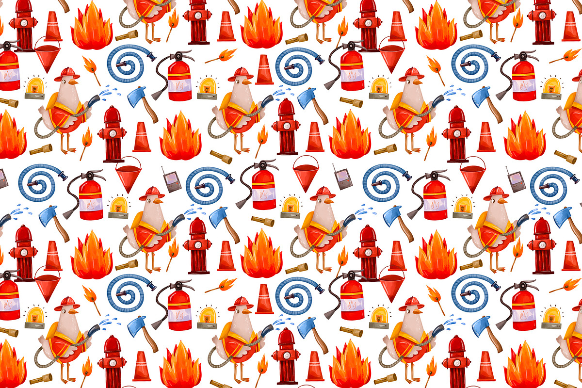 Firefighter Goose Clipart Set, a Technology Illustration by the_myro (Photo 6 of 13)