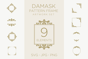 9 Damask  pattern frames 04