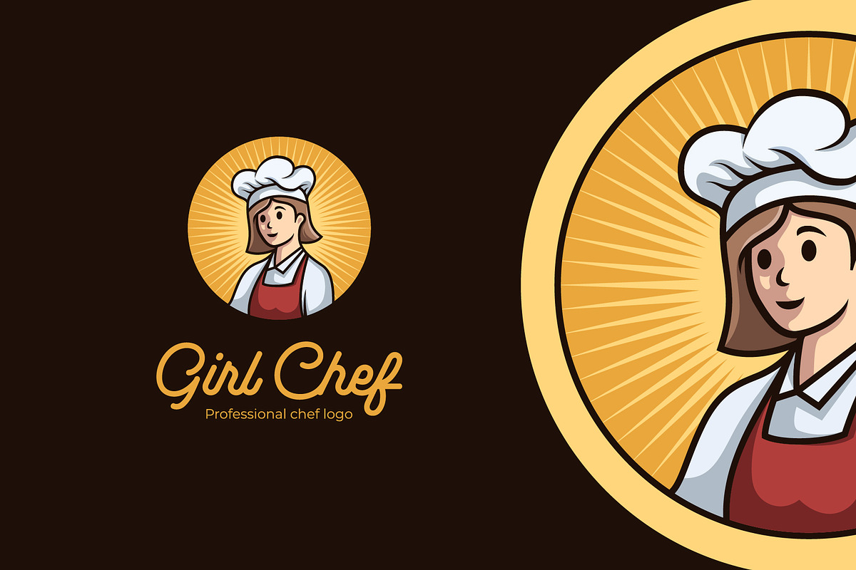 Women Chef Mascot Logo Design, a Branding & Logo Template by Agung_cs (Photo 2 of 2)