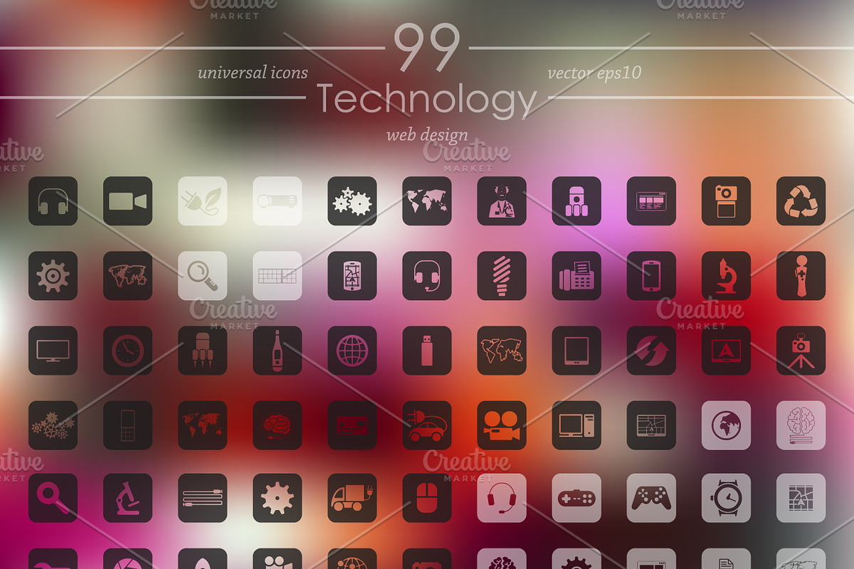 99 TECHNOLOGY icons, a Templates & Theme by Palau (Photo 2 of 4)