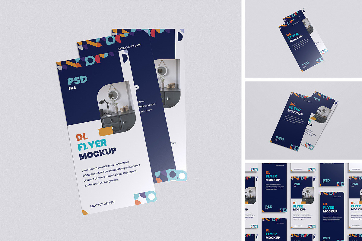 DL Flyer Mockup, an Advertising Mockup by xavier_studio (Photo 1 of 5)