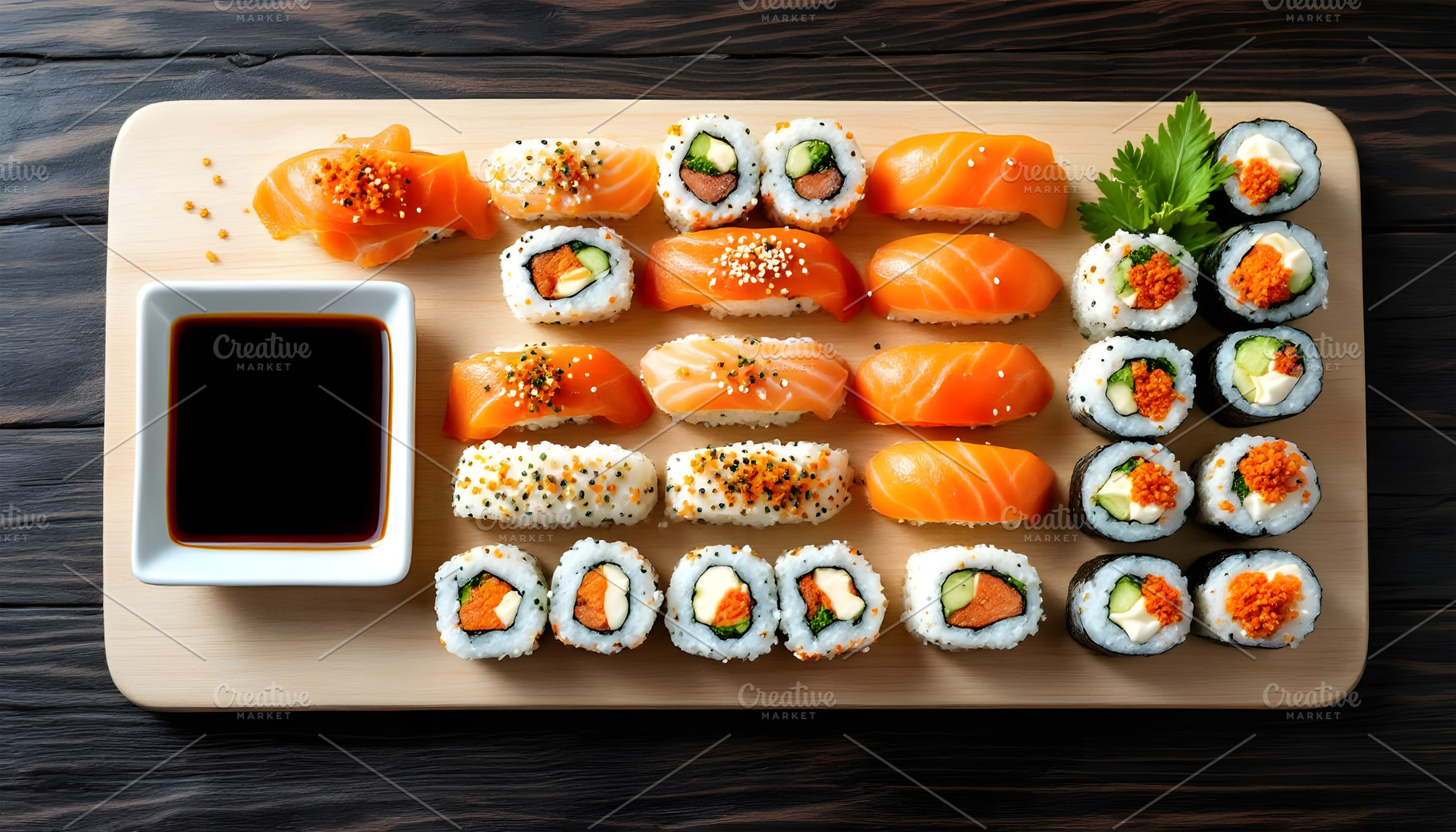 Sushi Platter with Salmon Nigiri, a Food & Drink Photo by Stock Shape