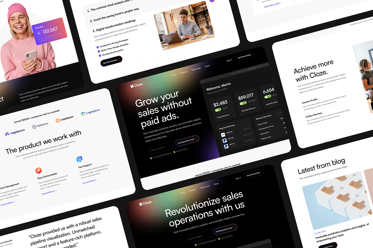 Cloze - Multi-Layout SaaS Figma, an UI Kit Template by FinestDevs (Photo 8 of 8)
