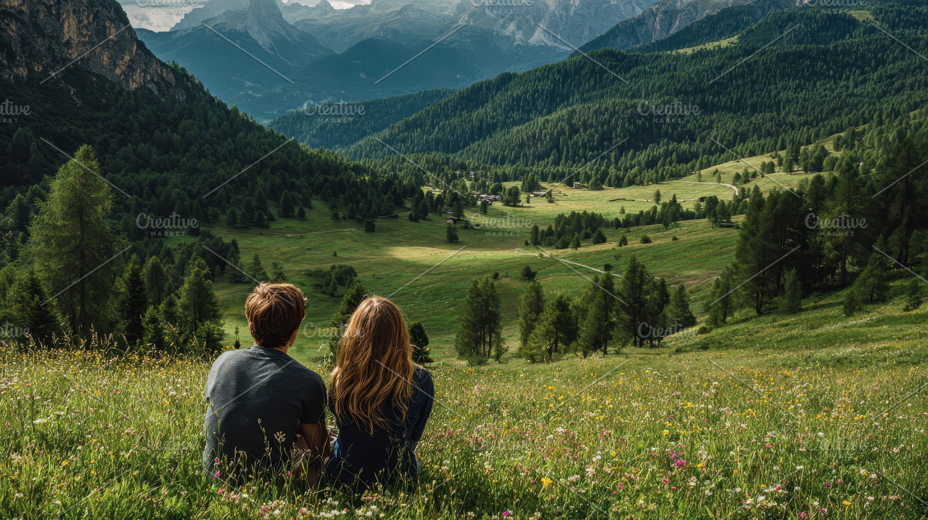 Young couple enjoys a romantic place, a Photo by Pavel_design