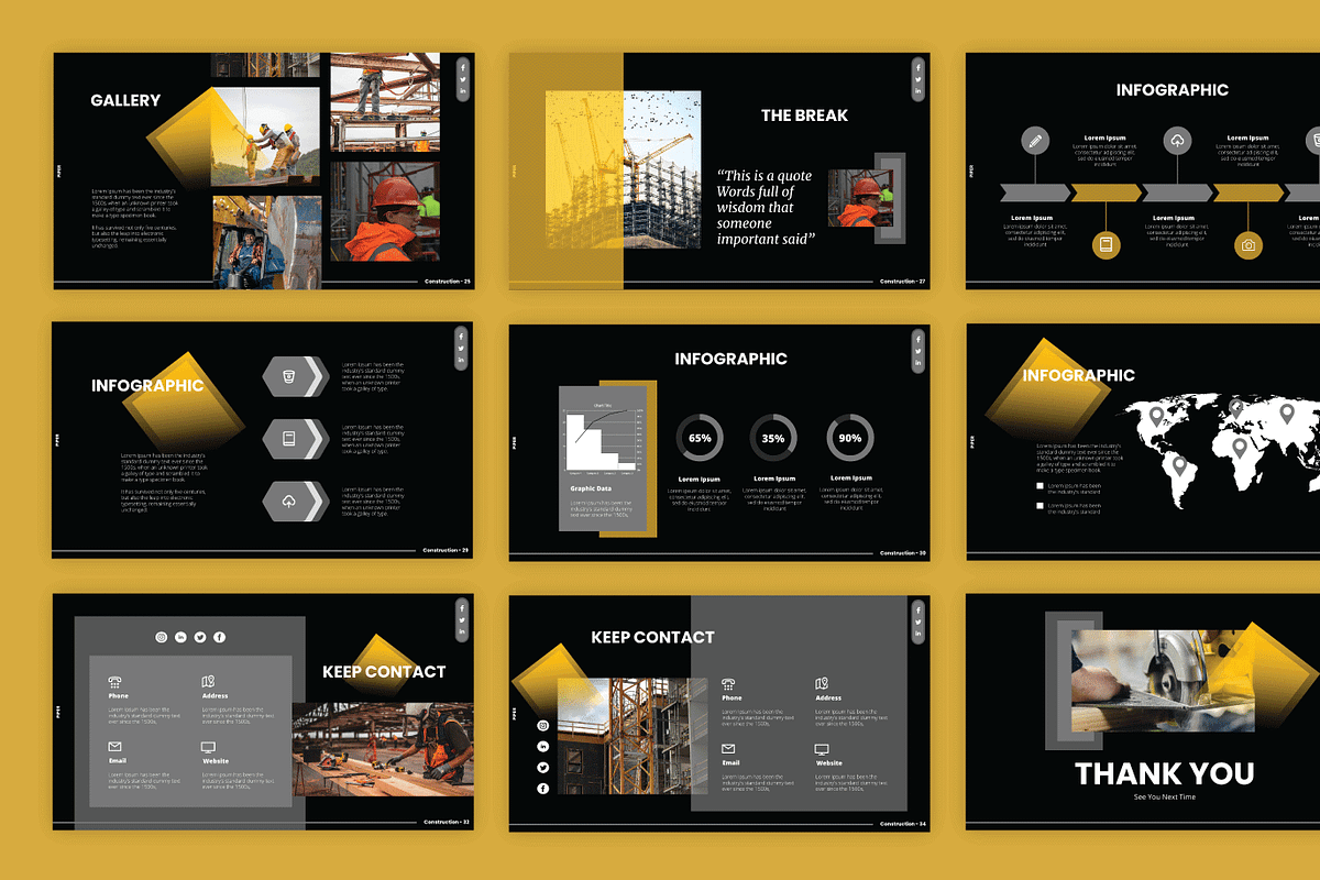 Construction Bundle Templates, a Presentation Template by deTheme