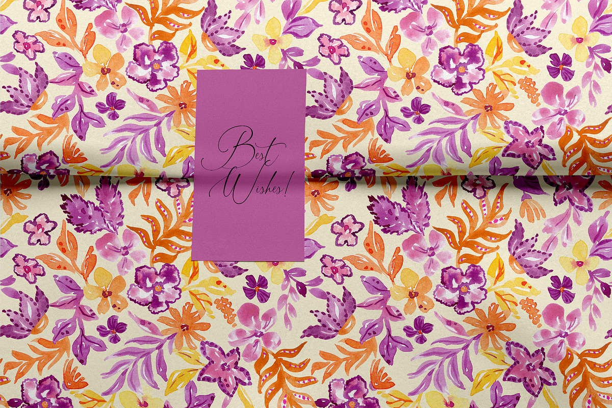 Purple Floral Seamless Pattern, a Pattern Graphic by SirenaArt (Photo 15 of 15)