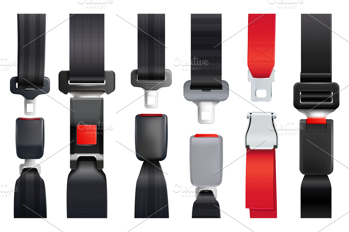 Realistic seat belts. Safety, a Transportation Illustration by Stock-Smart-Start