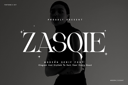 Zasqie - Modern Serif Font, a Serif Font by overlaytemplates
