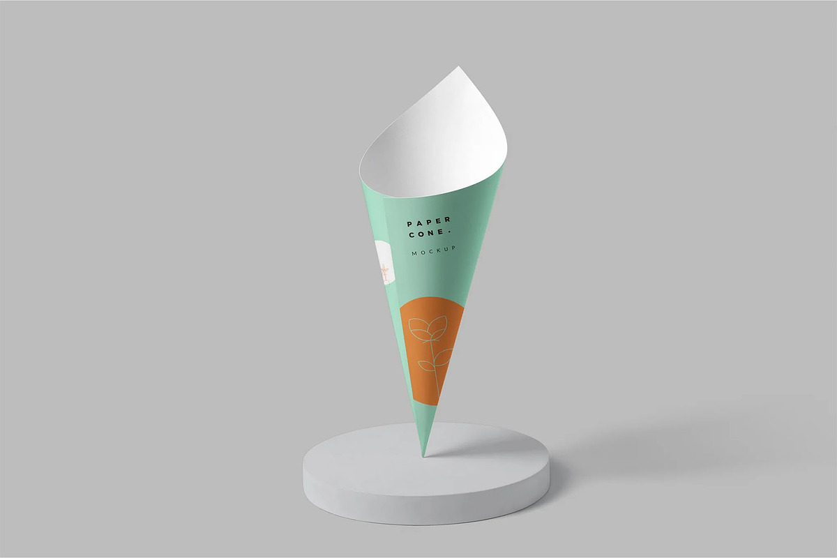 Paper Cone Packaging Mockups, a Packaging Mockup by megostudi0 (Photo 2 of 7)