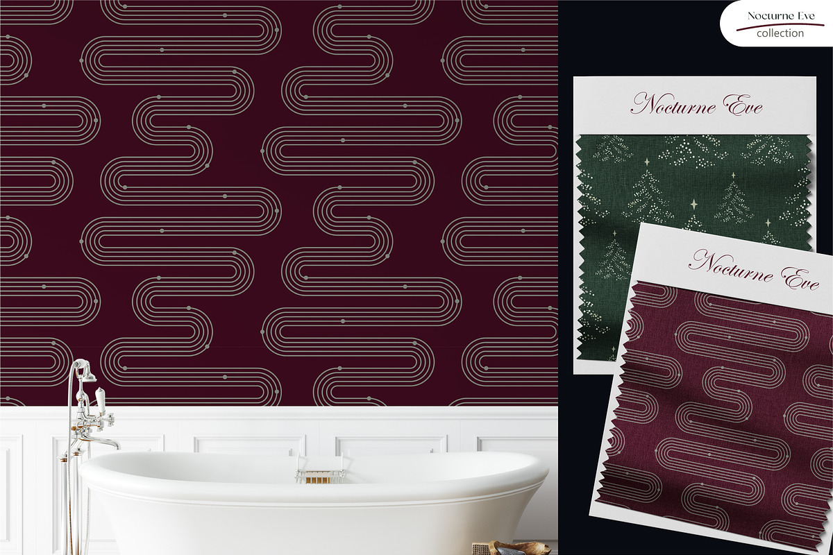 Nocturne Eve - Seamless Patterns, a Wallpaper Graphic by InaCorart (Photo 8 of 9)