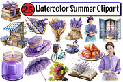 Watercolor Summer Clipart, an Illustration by Design Market (Thumbnail 1 of 3)