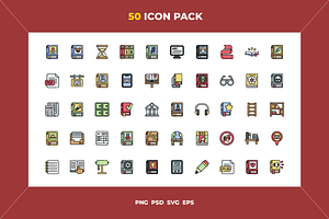 Library icons, an Outline Icon by Wencory