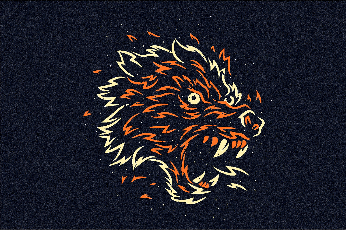 Head of Wild Beast - SVG,Vector,PNG, an Animal Illustration by Ben studio (Photo 5 of 13)