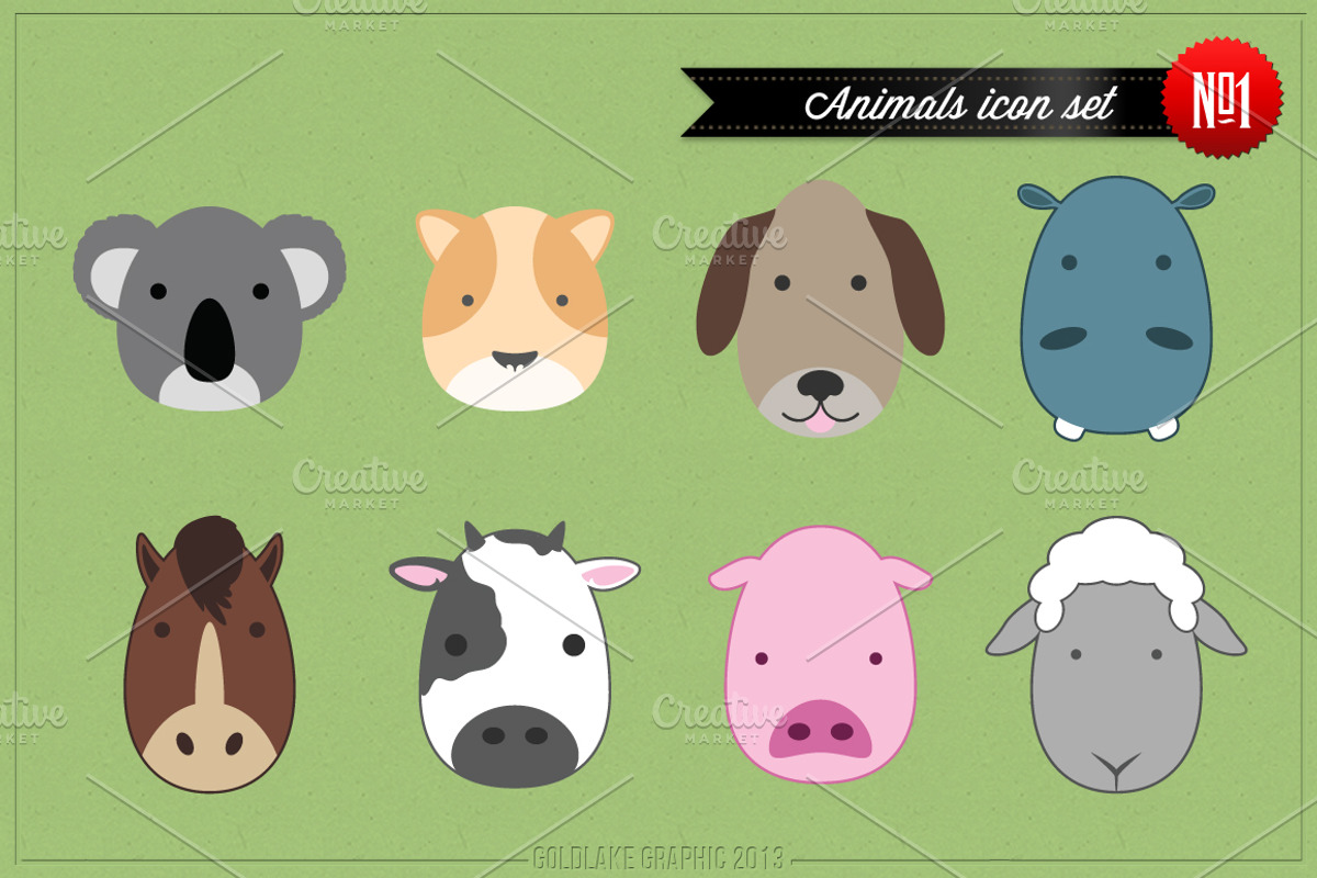 GL Animals Icon Set #1, an Animal Illustration by GOLDLAKE GRAPHIC (Photo 2 of 4)
