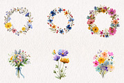 Watercolor Wildflower Clipart Bundle, an Illustration by CreationArt (Thumbnail 6 of 7)