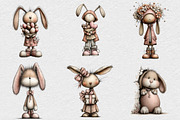 Whimsical Easter Bunny Clipart, an Illustration by DreamCafeArt (Thumbnail 3 of 6)