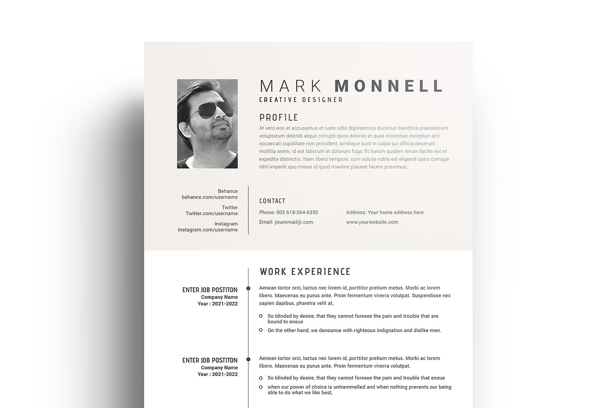 Resume  Design / CV Template, a Resume Template by Runner Design (Photo 2 of 7)