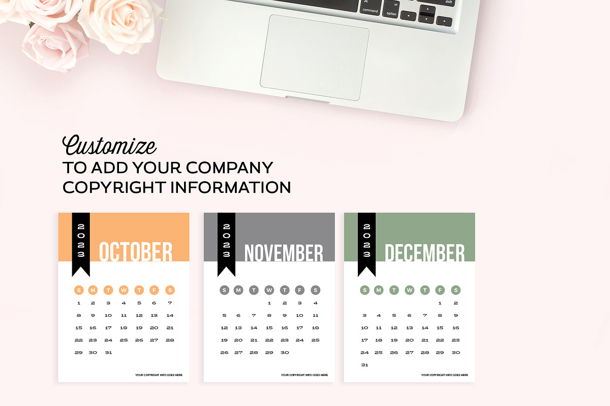 Calendar Card Templates for InDesign, a Stationery Template by Michelle Hickey Design (Photo 2 of 5)