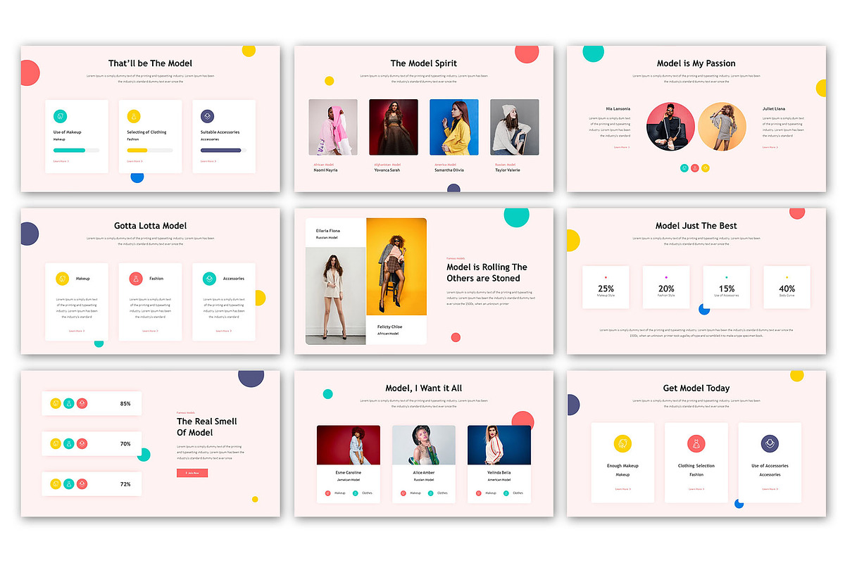 Famous Models Presentation Template, a Presentation Template by ...