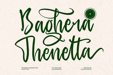 Baghera Thenetta Modern Handwritten