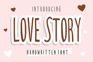 Love Story, a Handwritten Font by Fourteen Letter