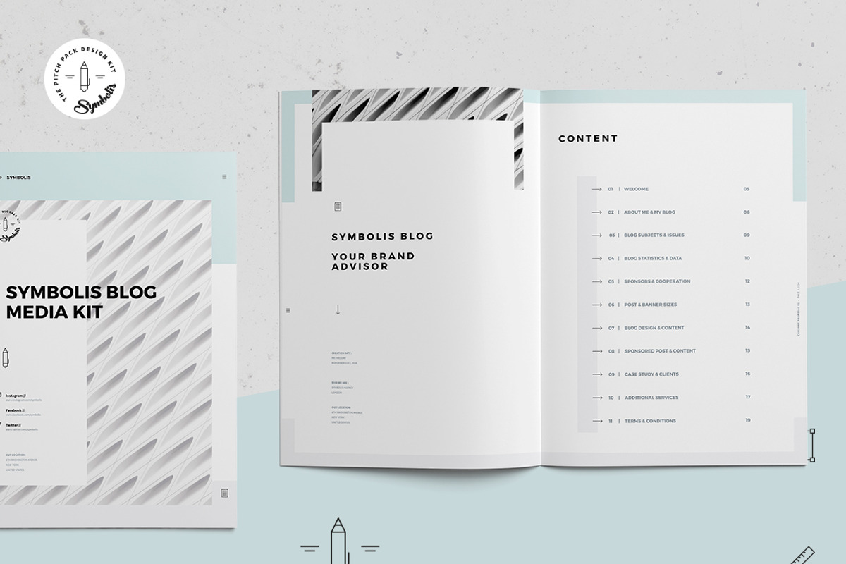 Symbolis Blogger Media Kit, a Stationery Template by Egotype (Photo 2 of 15)