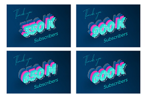 Multi Layers Subscribers Banners Set