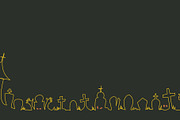 Spooky Halloween Cemetery Border, a Seasonal Illustration by Valenty (Thumbnail 2 of 3)