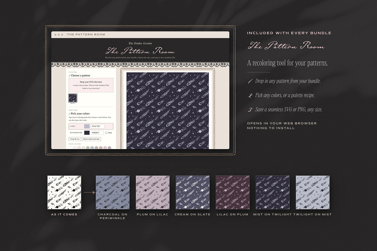 Night Sky Seamless Pattern Bundle, a Pattern Graphic by The October Creative (Photo 3 of 12)