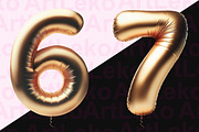 Golden Balloons Numbers Clipart, a Decorative Illustration by LekoArt (Thumbnail 5 of 10)
