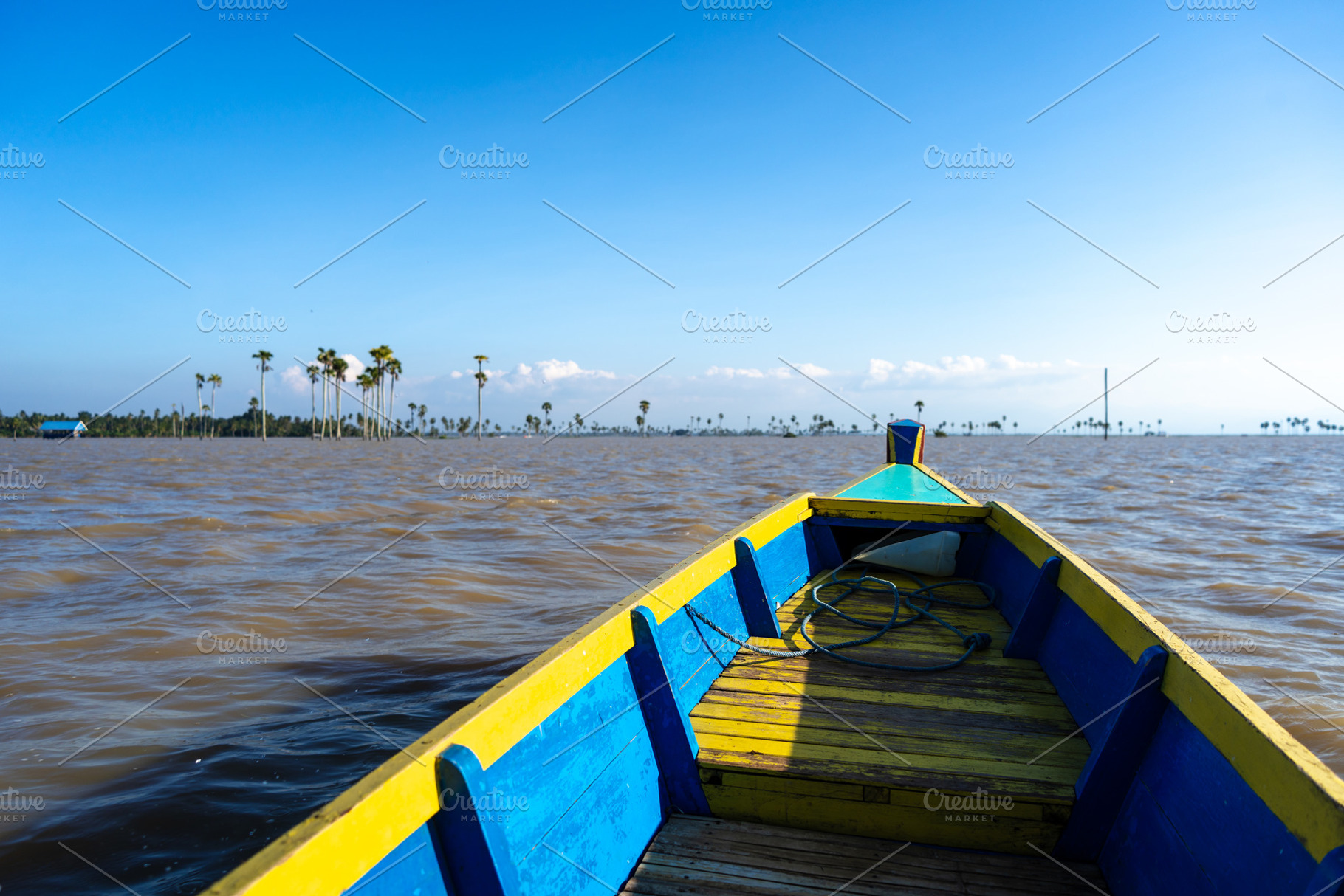 Colorful boat on Lake Tempe, South Sulawesi, Indonesia, a Transportation Photo by GoodGoods