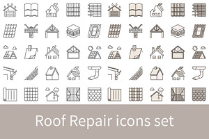 Roof Repair Icons Set