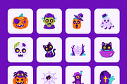 110 Halloween Flat Bundle Icons, an Emoji Icon by Prosymbols (Thumbnail 9 of 11)