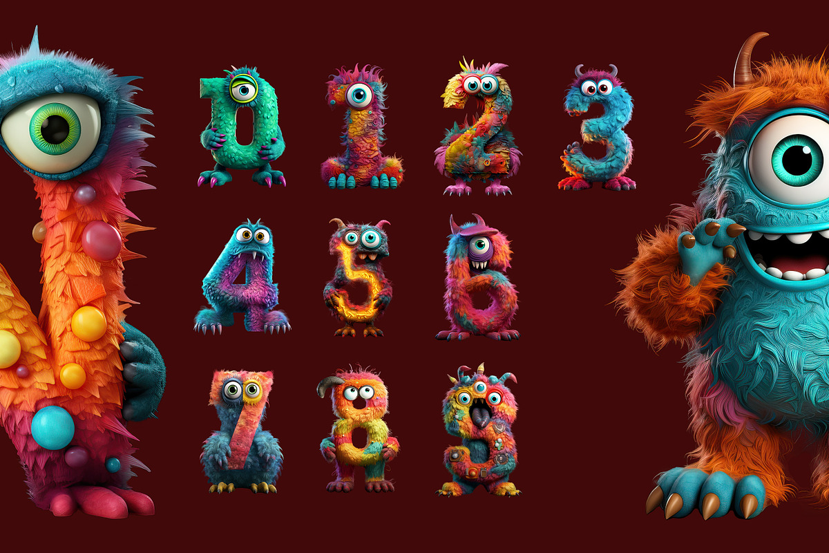 Cute Monsters Alphabet - 2, an Object Graphic by noggindoodle (Photo 4 of 4)