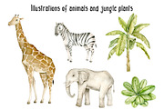 Jungles watercolor clip art, an Animal Illustration by Eves_Aquadreams (Thumbnail 3 of 12)