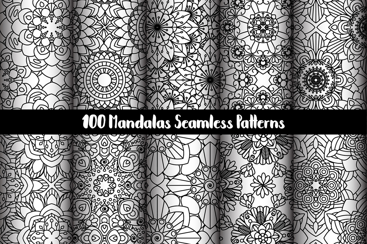 100 Mandalas Seamless Patterns, a Pattern Graphic by Elinorka (Photo 11 of 23)