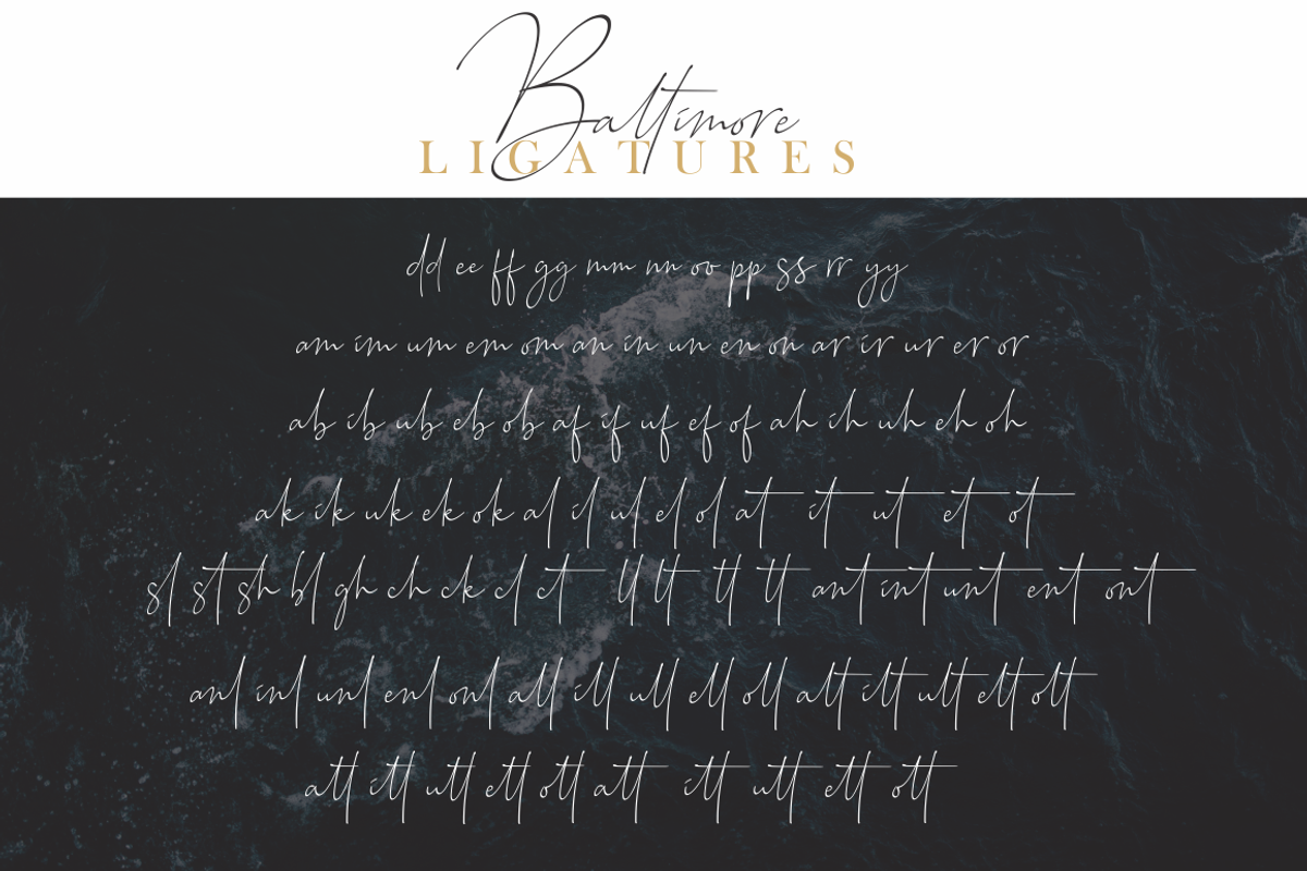 Baltimore - 4 Font Family, a Script Font by Sronstudio (Photo 16 of 17)