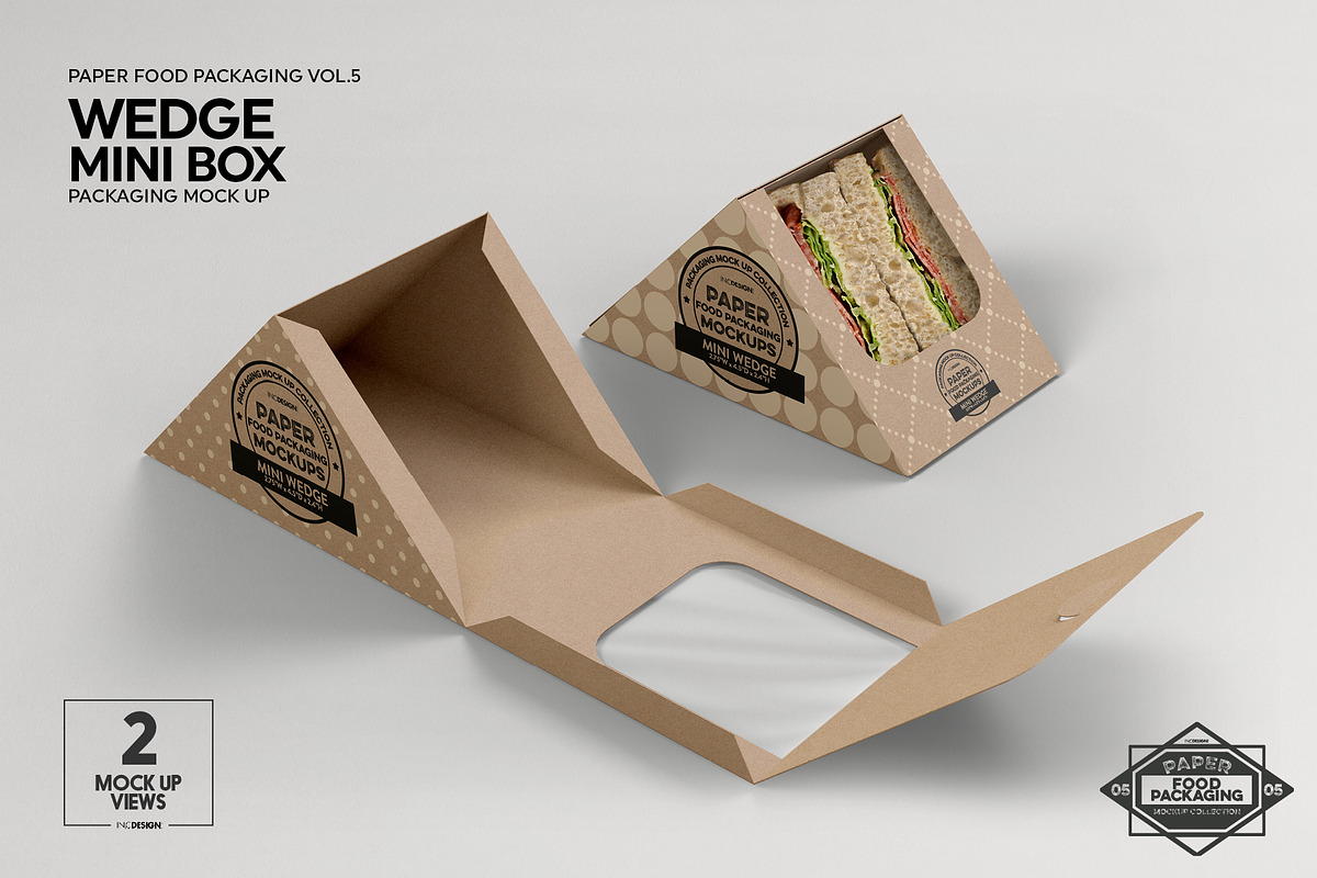 Sandwich Mini Wedge Packaging Mockup, a Product Mockup by INCDesign (Photo 4 of 9)
