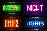 glow neon text effect bundle, a Layer Style Add-On by yokbisayok (Thumbnail 1 of 5)