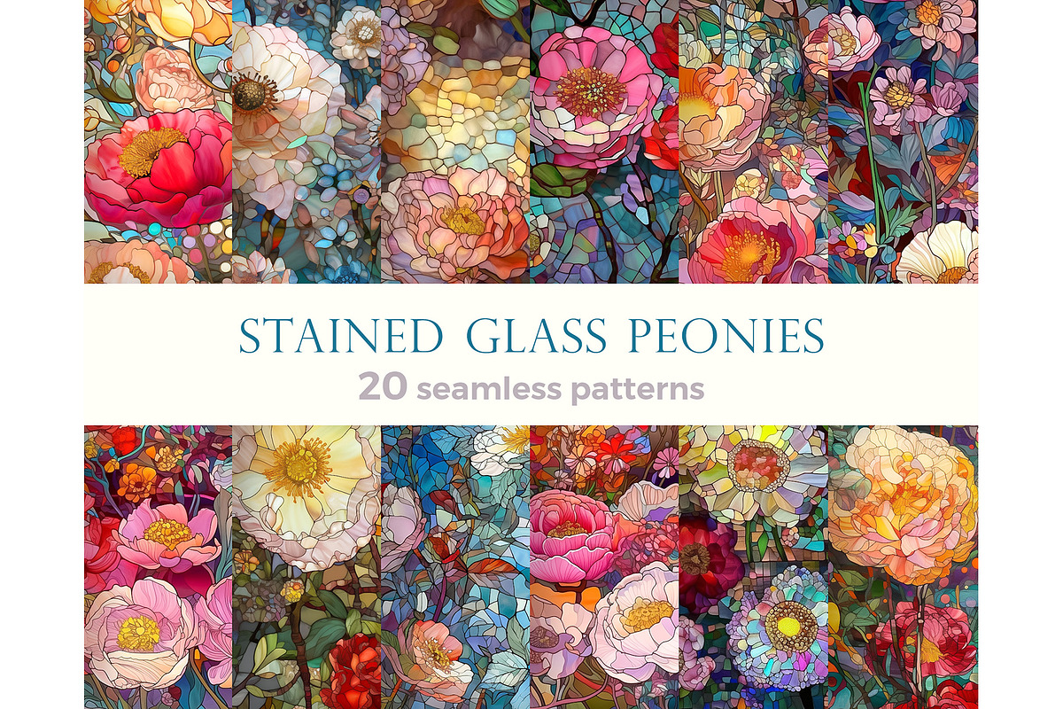 Patterns stained glass flowers, a Pattern Graphic by Bubert Art (Photo 1 of 7)