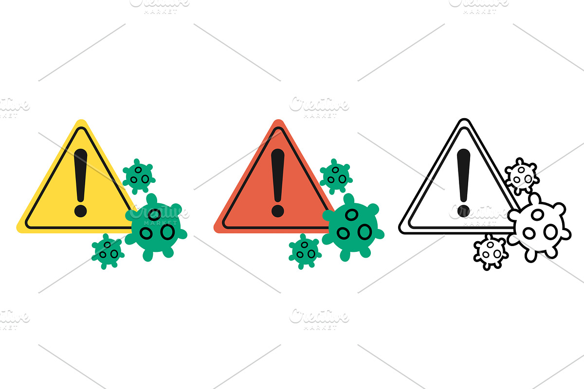 Yellow warning sign and green, a Healthcare Illustration by Vectorbuum