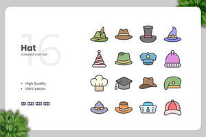 Hat Colored Icons, an Icon by Upnowgraphic