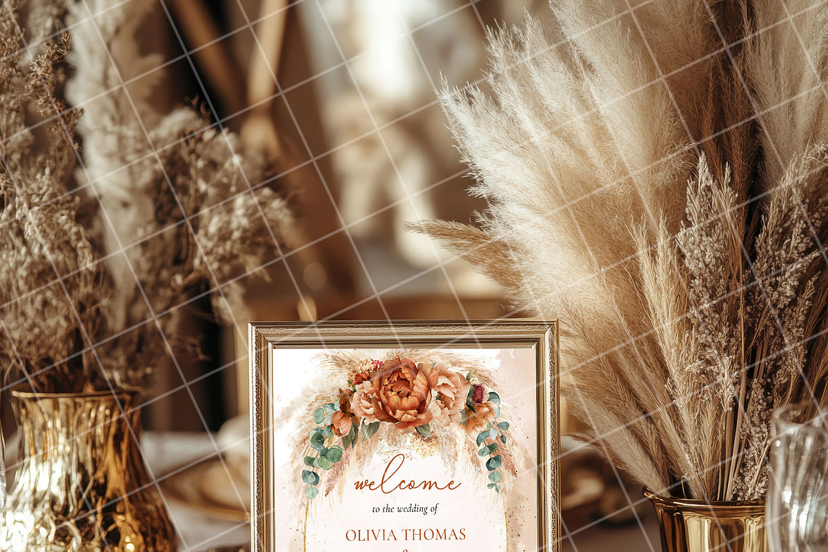 Boho 8x10 table sign number mockup, an Advertising Mockup by Blush Roses Print (Photo 5 of 8)