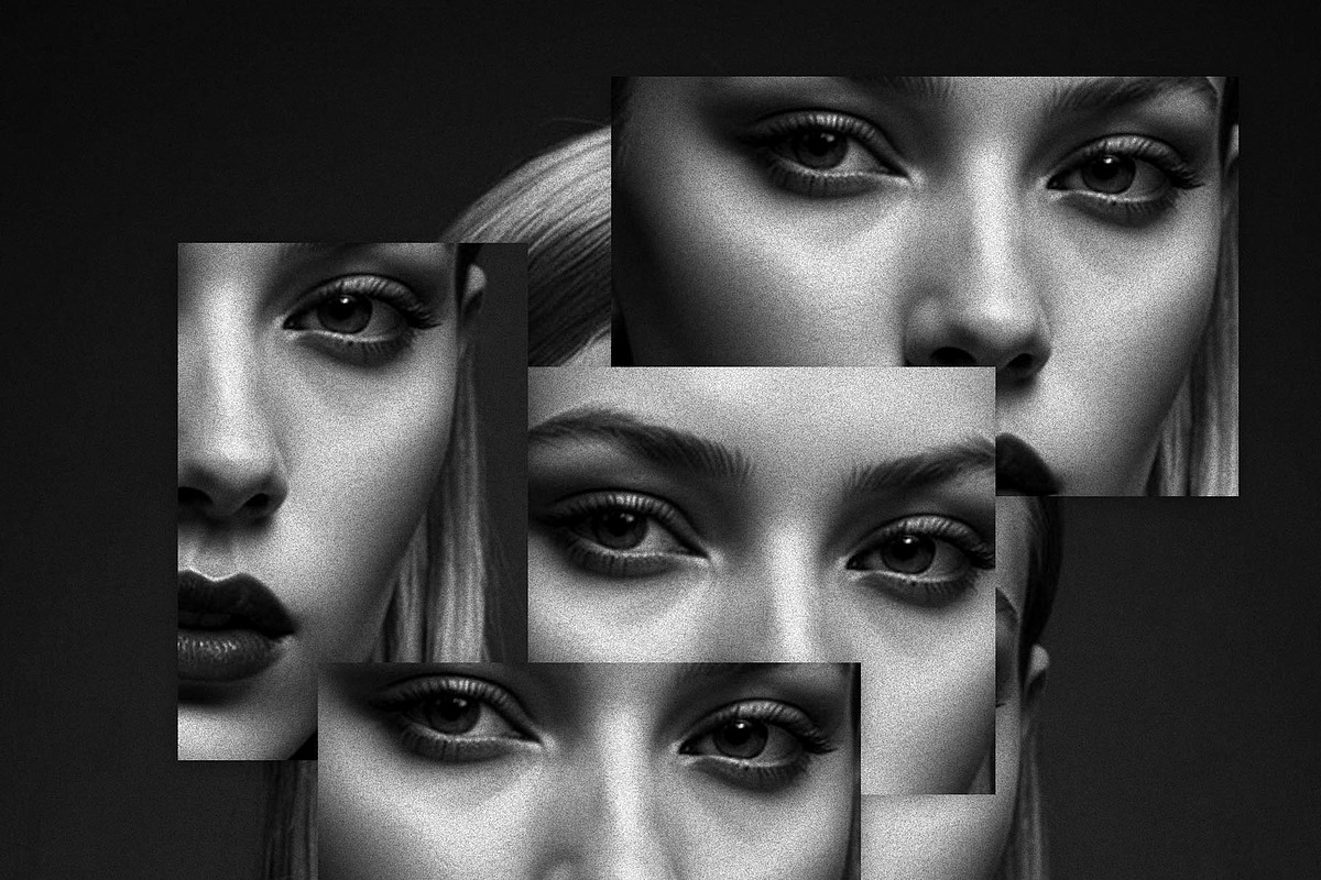 Portrait Fragmented Shapes Photo