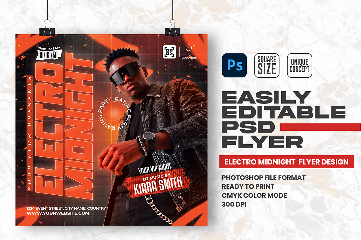 Night Party PSD Flyer Design, a Flyer Template by Shajib Shikder (Photo 1 of 2)