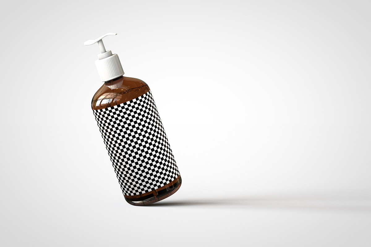 Amber Pump Bottle Mock-Up, a Pens & Pencil Mockup by TSOBG (Photo 14 of 15)